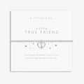 A Littles & Co A Little True Friend bracelet on keepsake card with silver heart charm and friendship message