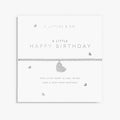 Silver bracelet with heart charm on a white card with 'A Littles & Co' text
