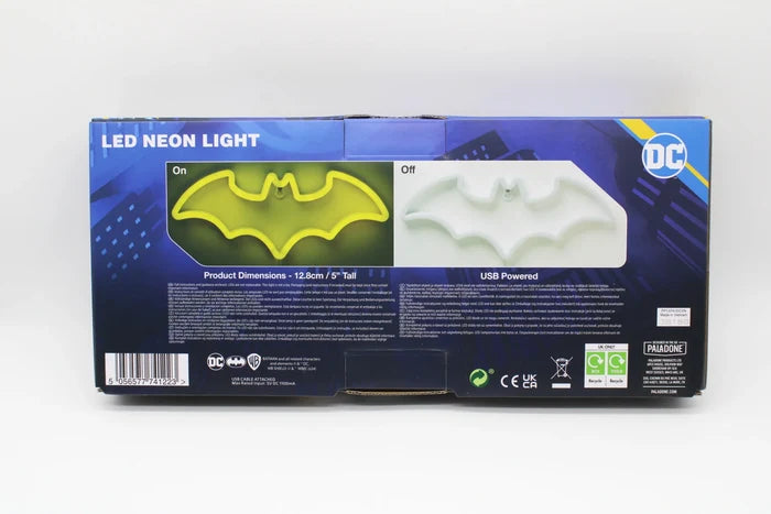 Batman LED Neon Light Officially Licensed DC Comics, Iconic Logo Shaped Lamp