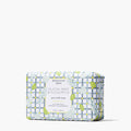 Beekman 1802 goat milk soap bar with plaid design on a white background