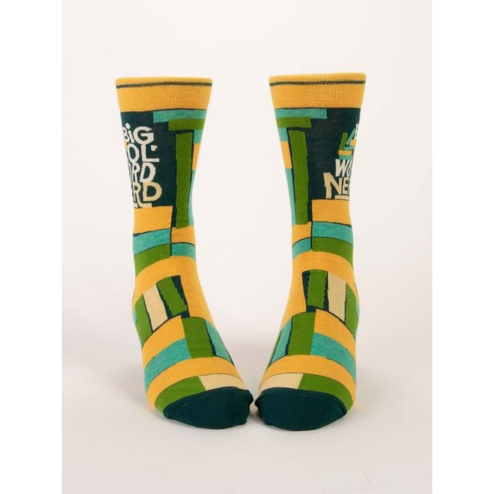 "Blue Q : Men's Crew Socks - \"Big Ol' Word Nerd\" - Blue Q : Men's Crew Socks - \"Big Ol' Word Nerd\""