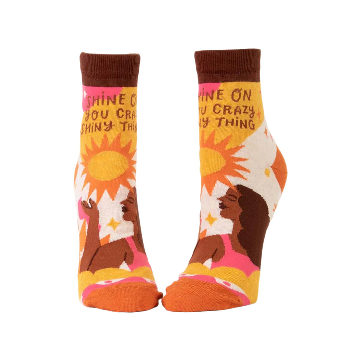 Blue Q : Women's Ankle Socks - Shine On You Crazy Shiny Thing - Annie's Hallmark
