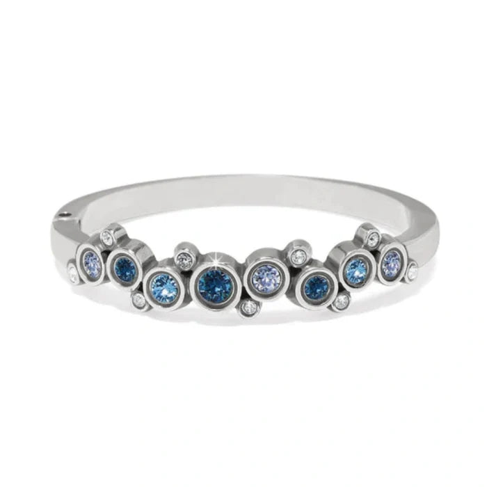 The Brighton Constella Cluster Hinged Bangle brings radiant sparkle to your wrist every day.
