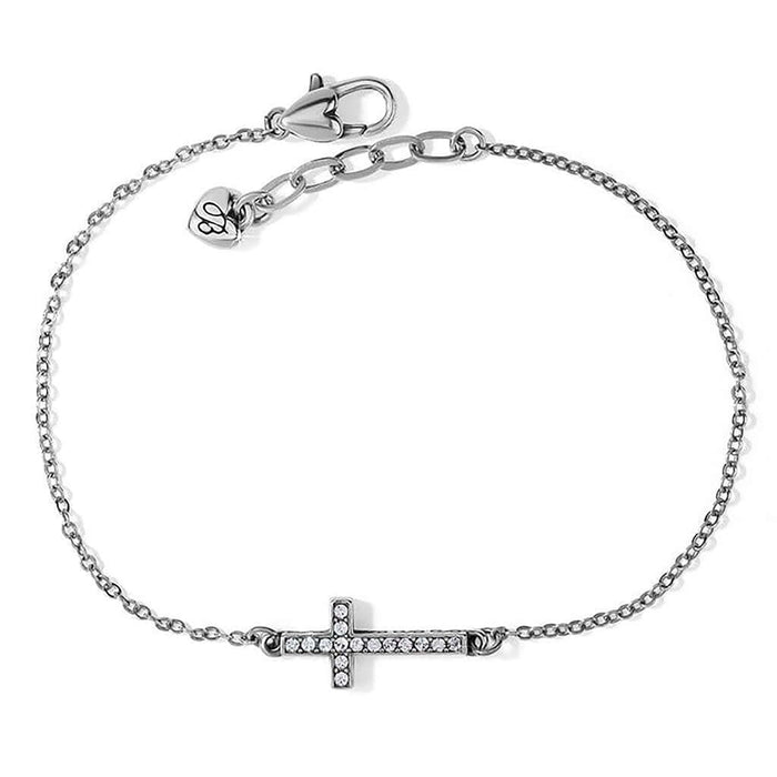 Brighton Inner Shine Cross Anklet with elegant crystal pavé cross charm for meaningful everyday jewelry styling