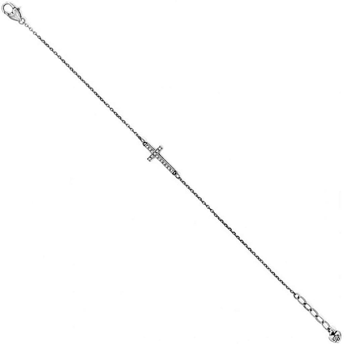 Brighton Inner Shine Cross Anklet with elegant crystal pavé cross charm for meaningful everyday jewelry styling