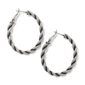 Brighton : Interlok Twist Oval Leverback Hoop Earrings in Silver - Brighton : Interlok Twist Oval Leverback Hoop Earrings in Silver