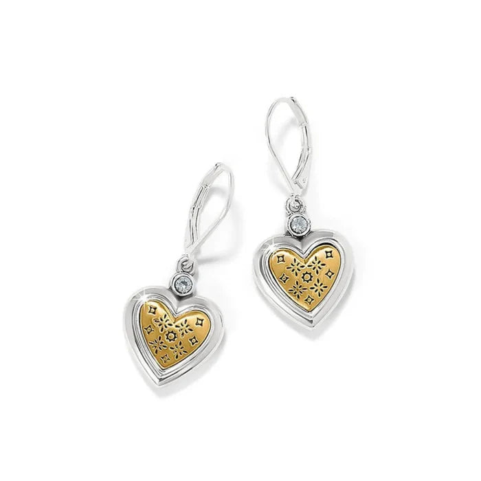 Brighton crafts the Mosaic Heart Two-Tone Leverback Earrings with fine-quality crystals and a stunning silver-gold finish.