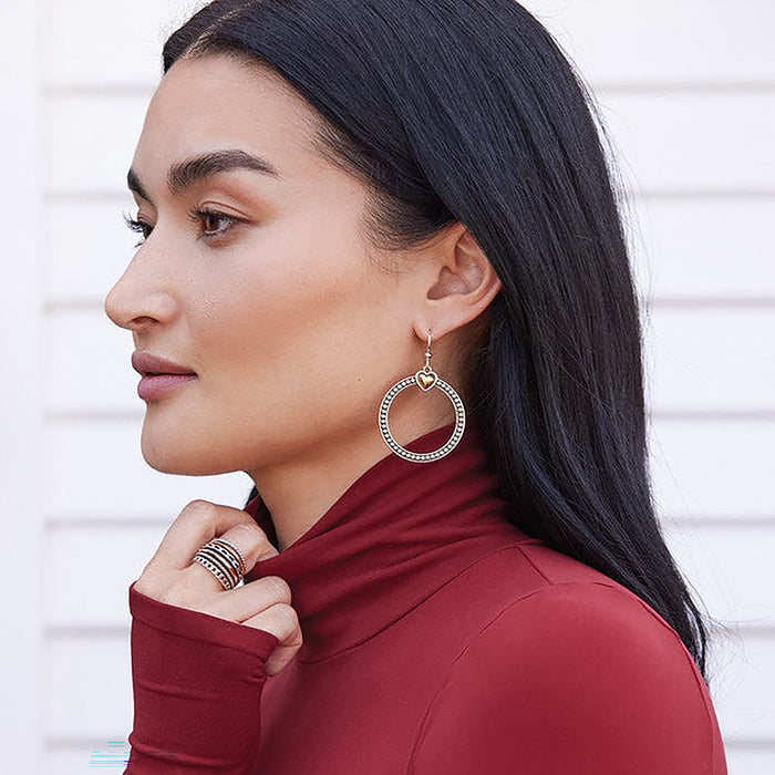 Brighton - Pretty Tough Bold Heart French Earrings - Brighton earrings - Brighton jewelry