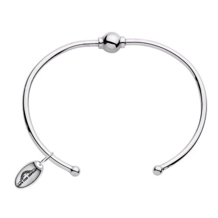 "Cape Cod • Lestage : Single Bead Cuff Bracelet in Sterling Silver -"