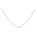 Delicate necklace with a small diamond pendant on a white background