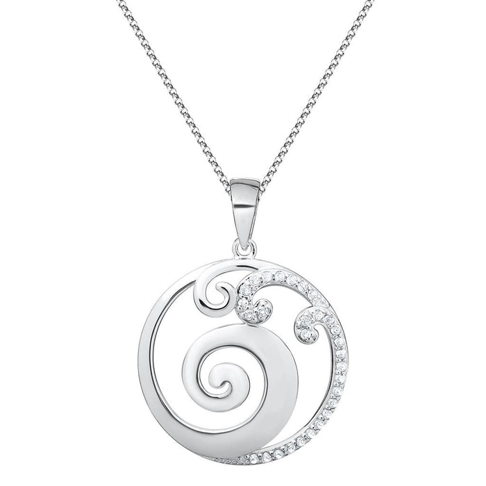 "Cape Cod : Evening Tide - Waves and White Topaz Necklace -"