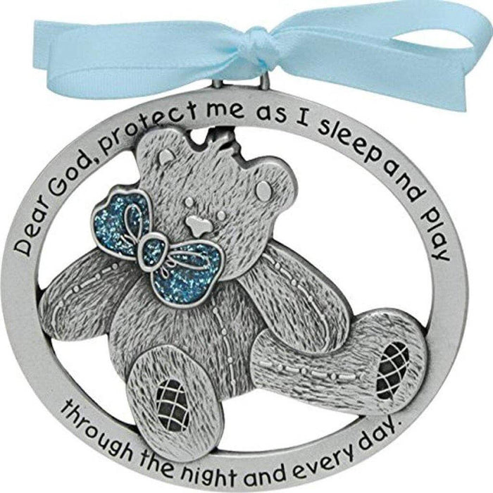"Cathedral Art : Blue Teddy Bear Crib Medal -"