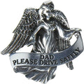 This Cathedral Art "Dad Please Drive Safely" Visor Clip attaches easily to a vehicle's sun visor and serves as a daily reminder to drive safely.