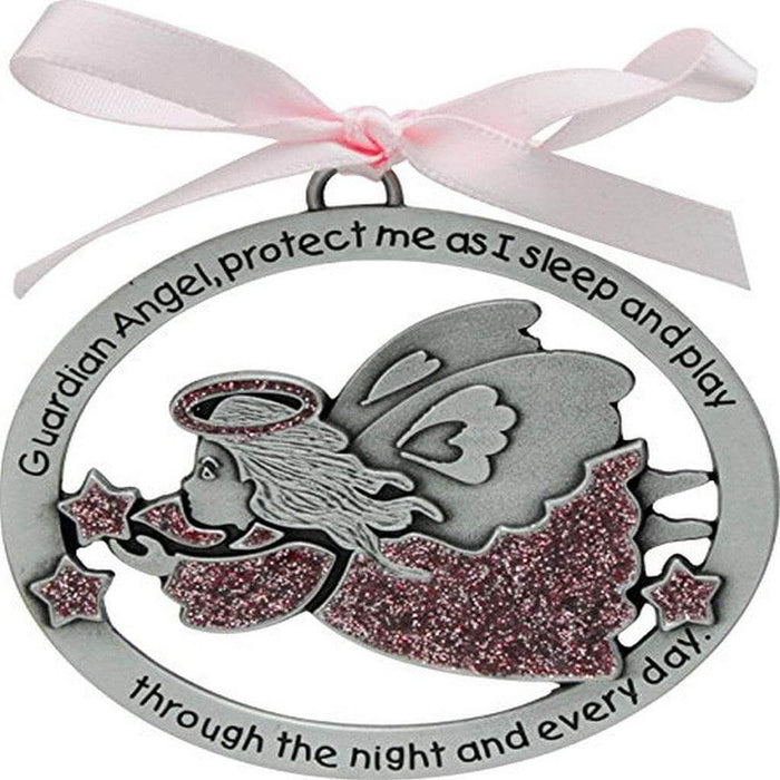 "Cathedral Art : Pink Angel Crib Medal -"