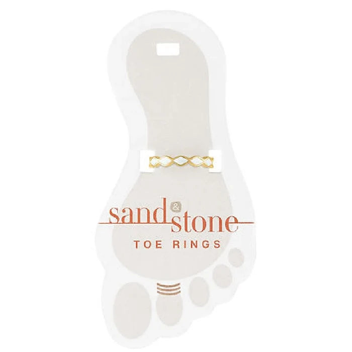 A collection of unique sandstone toe rings showcasing various intricate designs and textures.
