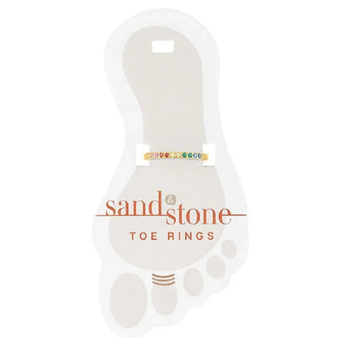 Sandstone toe ring displayed on a white background, showcasing its natural texture and earthy tones.