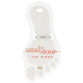 Sandstone toe rings displayed in elegant white packaging, showcasing their unique design and natural texture.