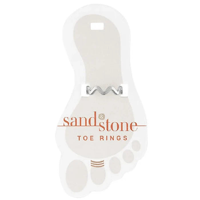 Silver toe rings featuring intricate sandstone designs, showcasing a blend of elegance and natural beauty.