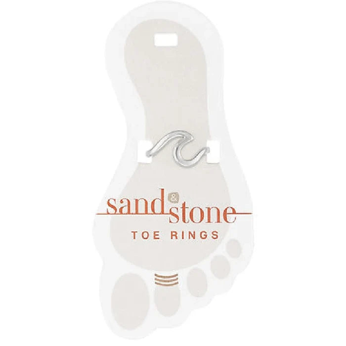 Stylish silver toe rings with sandstone accents, combining natural textures with contemporary jewelry design.
