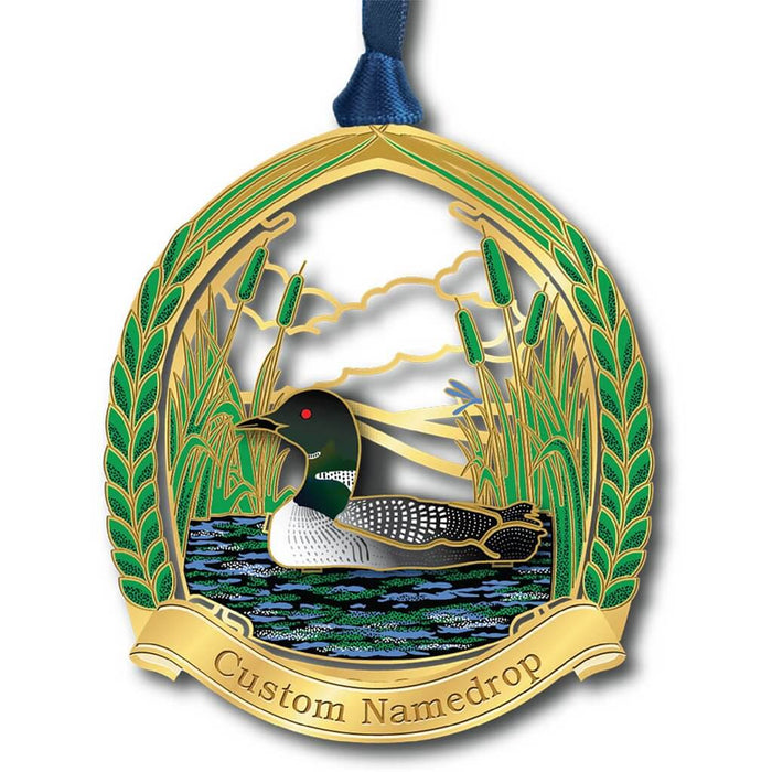ChemArt : Loon In Reeds Namedrop - Ornament - ChemArt : Loon In Reeds Namedrop - Ornament