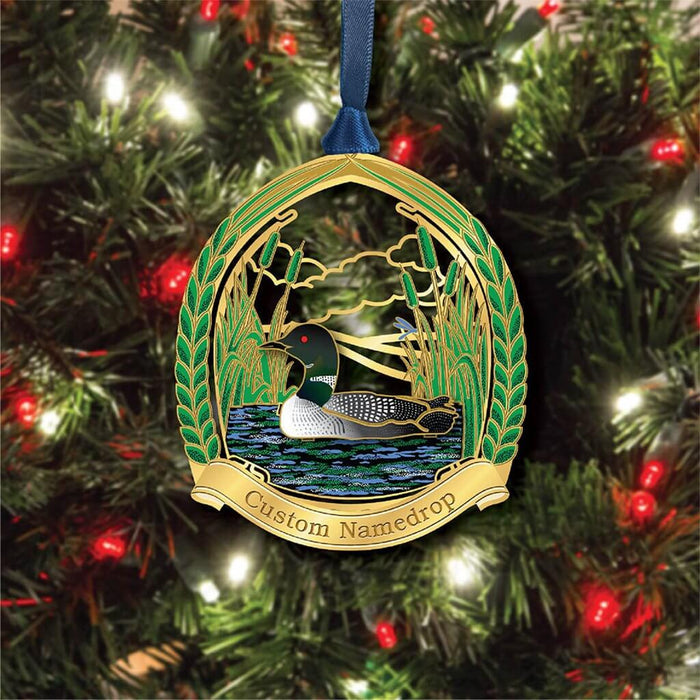 ChemArt : Loon In Reeds Namedrop - Ornament - ChemArt : Loon In Reeds Namedrop - Ornament