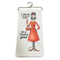If Grey Hair Is A Sign Of Wisdom humorous kitchen towel with witty statement design