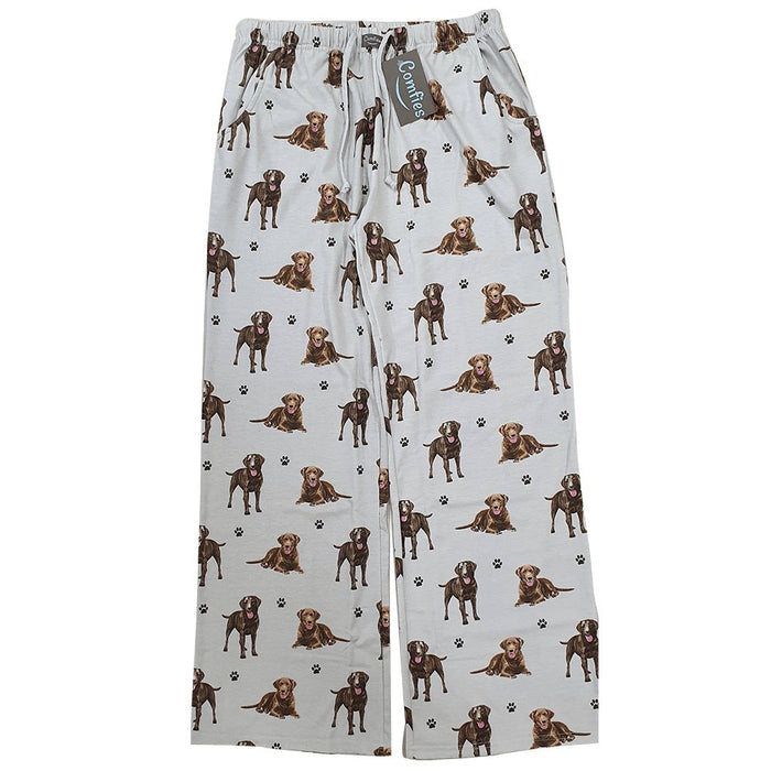 "Pet Lover Unisex Pajama Bottoms - Chocolate Labrador -"