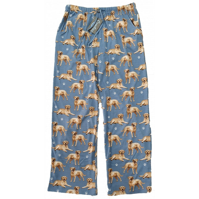 "Pet Lover Unisex Pajama Bottoms - Yellow Labrador -"