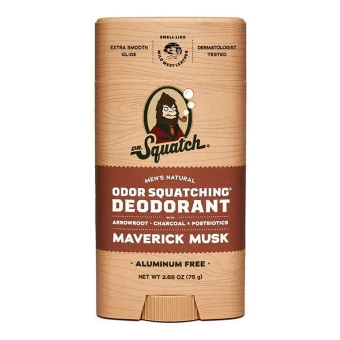 Dr. Squatch Maverick Musk Deodorant – Odor Squatching® aluminum-free men’s deodorant with bold musk scent.