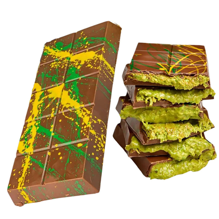 Dubai chocolate - Dubai dessert - Dubai Irresistible Milk Chocolate with Kadayif and Pistachio Cream- Viral Dubai Chocolate- Milk Chocolate Bar-Pistachios - Tiktok trends - trends- Dubai Chocolate Bar 3.2 oz