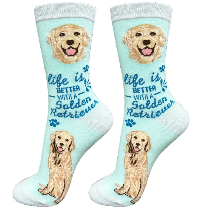 Our Pet lover Socks come in a variety of fun and adorable designs, including dog faces, paw prints, and realistic images of your breed.