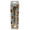 Green Corgi-themed gift boxed ballpoint pen with gold accents and dog illustrations.