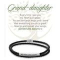 "Earth Angel : Grand-Daughter Black Leather Bracelet -"