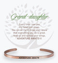 "Earth Angel : Granddaughter Cuff Bracelet- Rose Gold - Earth Angel : Granddaughter Cuff Bracelet- Rose Gold"