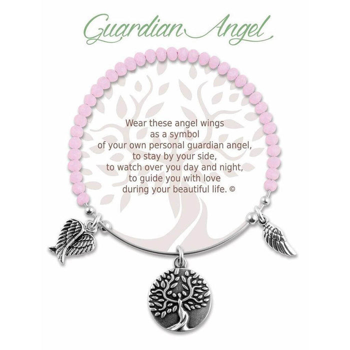 "Earth Angel : Guardian Angel Radiant Pink Stone Bracelet -"
