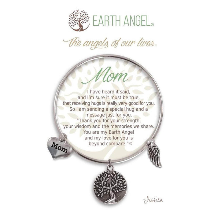"Earth Angel : Mom Bracelet in Silver -"