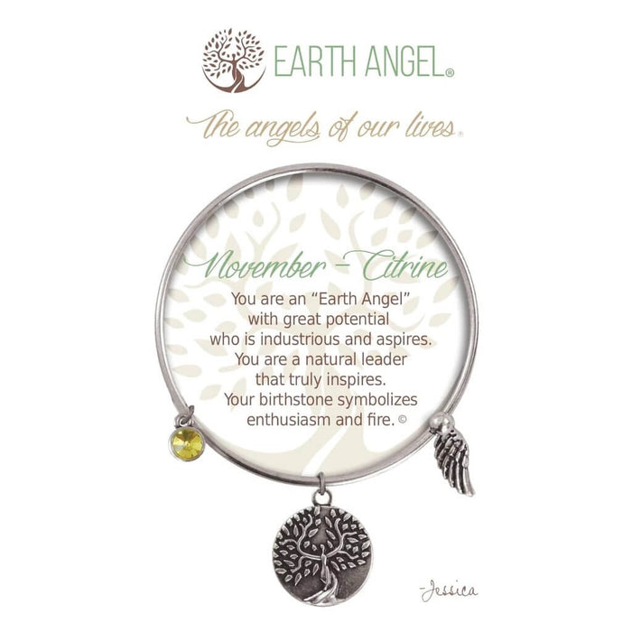 "Earth Angel : November - Citrine Birthstone Bracelet in Silver - Earth Angel : November - Citrine Birthstone Bracelet in Silver"