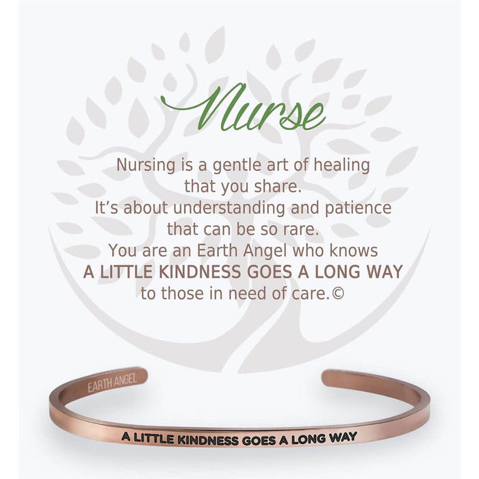 Earth Angel : Nurse Cuff Bracelet in Rose Gold - Earth Angel : Nurse Cuff Bracelet in Rose Gold