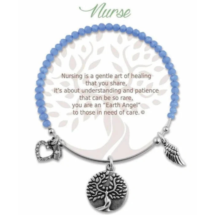 Shop the Earth Angel Nurse Radiant Blue Stone Bracelet at Annies Hallmark.