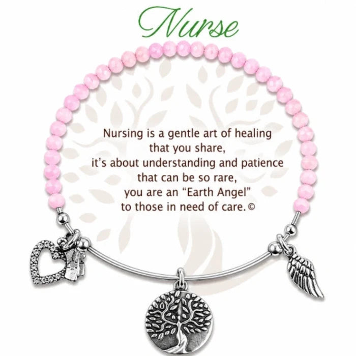 Shop the Earth Angel Nurse Radiant Pink Stone Bracelet at Annies Hallmark.