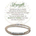 "Earth Angel : Strength Champagne Leather Bracelet -"