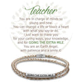 "Earth Angel : Teacher Champagne Leather Bracelet -"