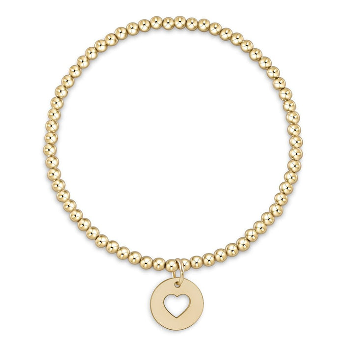 enewton design : Classic gold 3mm bead bracelet - love gold disc - enewton design : Classic gold 3mm bead bracelet - love gold disc