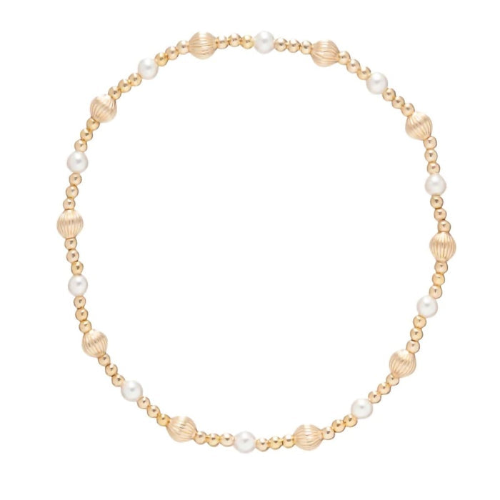 "Enewton Designer : Dignity Sincerity 4mm Bead Bracelet - Gemstone in Pearl -"