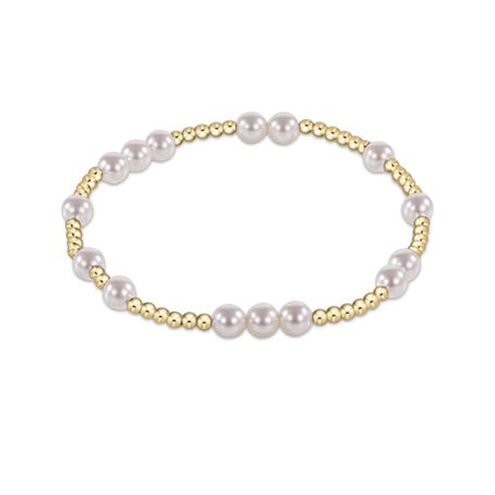 enewton design : Hope Unwritten 2mm Gold Bead Bracelet 6.25" -  5mm Pearl