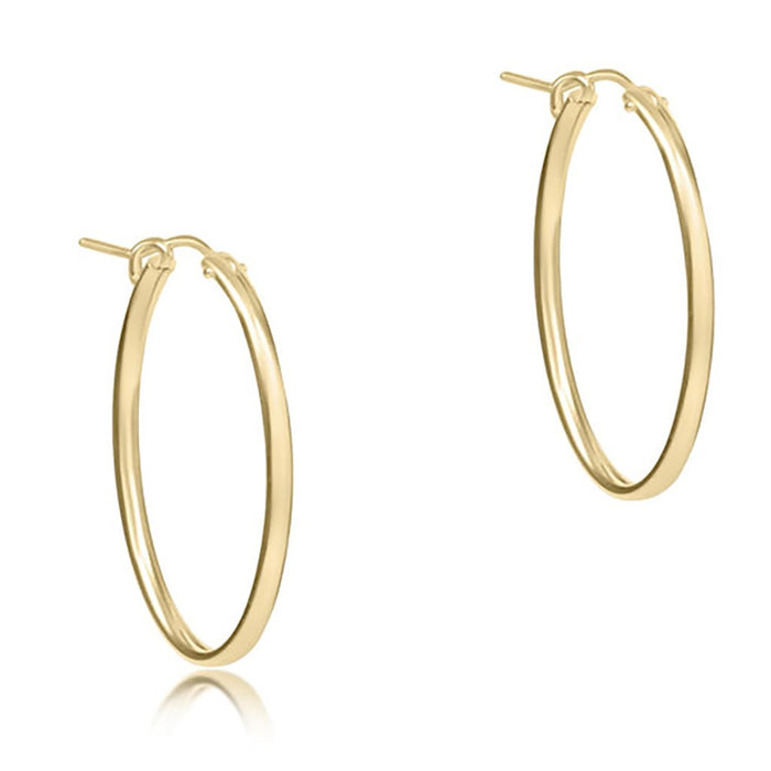 enewton design : oval gold 1" textured hoop - Gold - enewton design : oval gold 1" textured hoop - Gold