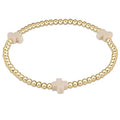 enewton design Signature Cross Pattern Bracelet with gold beads and Off-White cross accents on white background