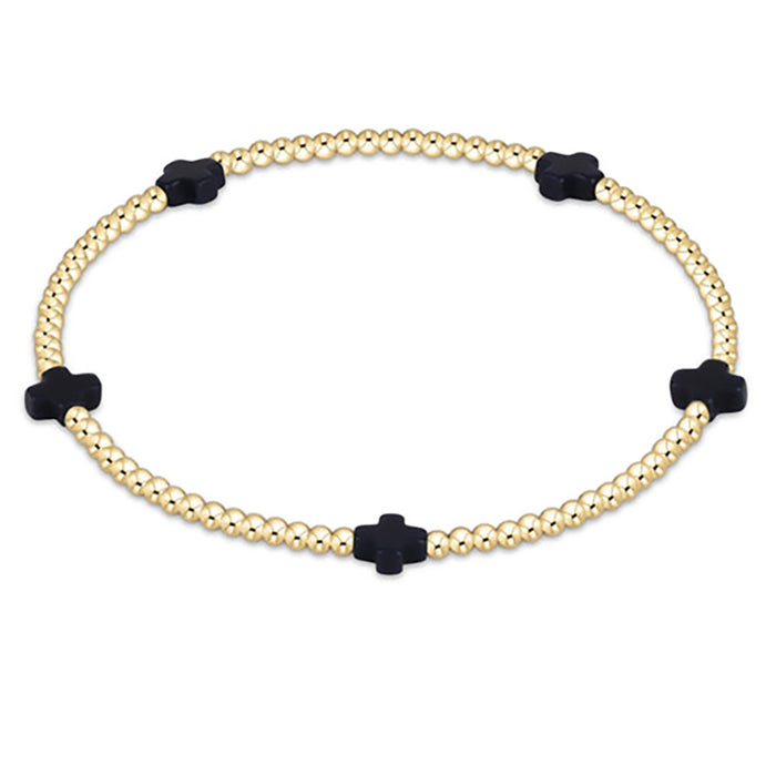 Enewton Design : Signature Cross Small Gold Pattern 2mm Bead Bracelet