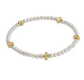 enewton design : Signature Cross Pearl Pattern 3mm Bead Bracelet - Gold - enewton design : Signature Cross Pearl Pattern 3mm Bead Bracelet - Gold