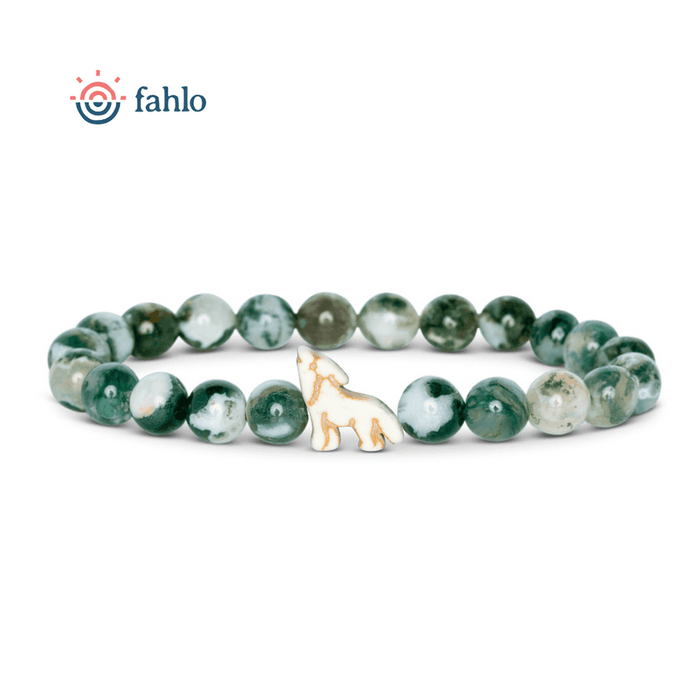 Fahlo : The Scout Bracelet - Wolf - Tracking Bracelet in Woodland Green - Fahlo : The Scout Bracelet - Wolf - Tracking Bracelet in Woodland Green